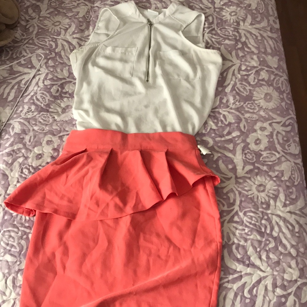 Fancy skirt and shirt outfit